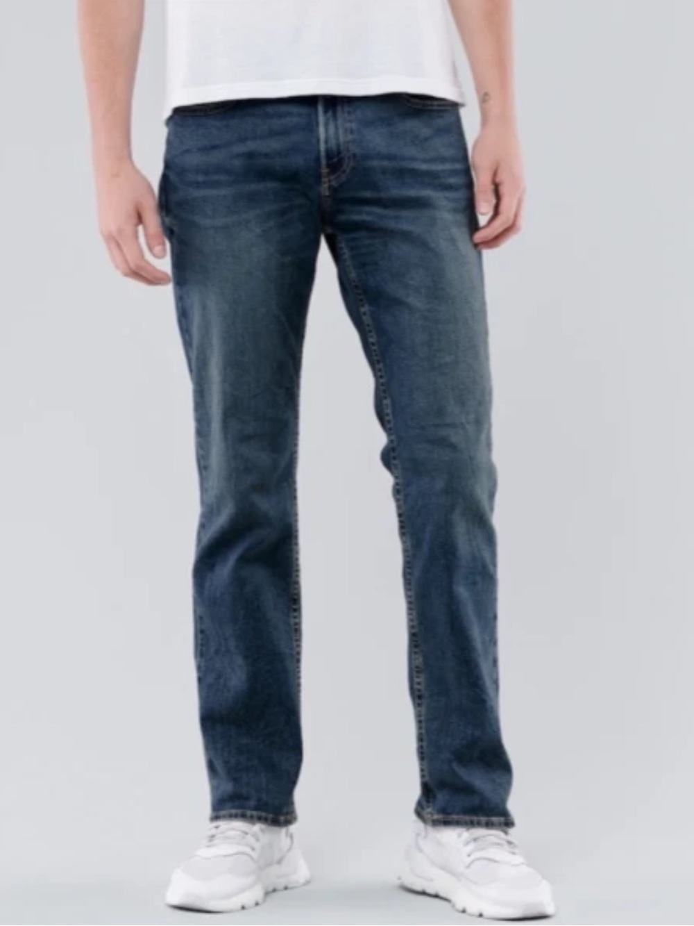 Hollister Mens 34 X 34 Classic Straight Epic Flex Jeans In Blue Casual Fall